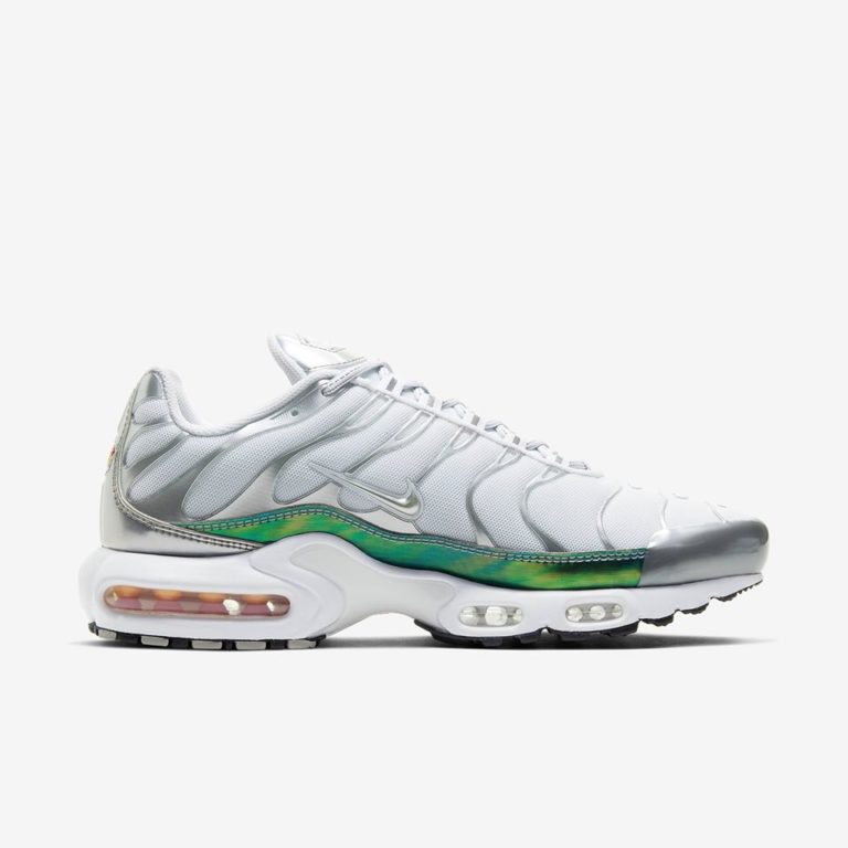 white and silver airmax